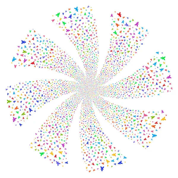 Yuan fuegos artificiales remolino flor — Archivo Imágenes Vectoriales