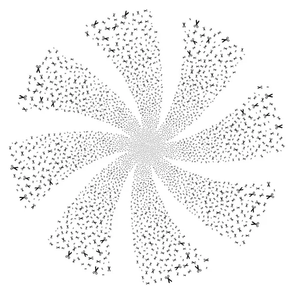 Ciseaux feux d'artifice Tourbillon Rotation — Image vectorielle