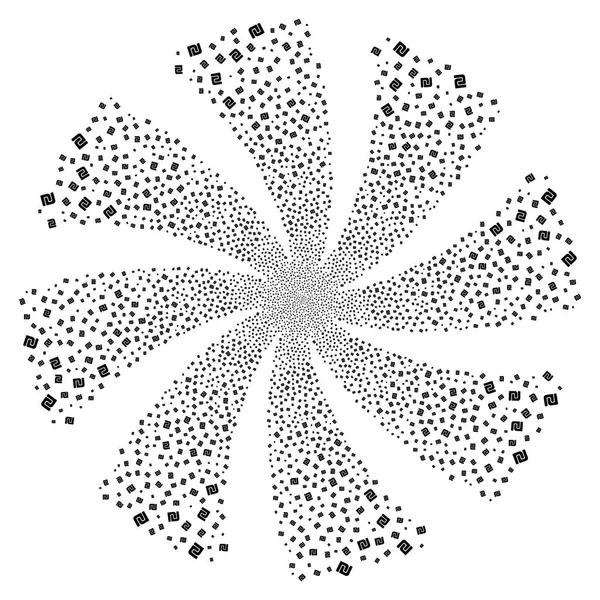 Feux d'artifice Shekel Tourbillon Rotation — Image vectorielle