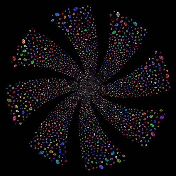 Wizja fajerwerki wirowa rotacji — Wektor stockowy