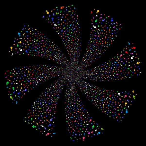 Strzałka wskaźnika fajerwerki wirowa kwiat — Wektor stockowy