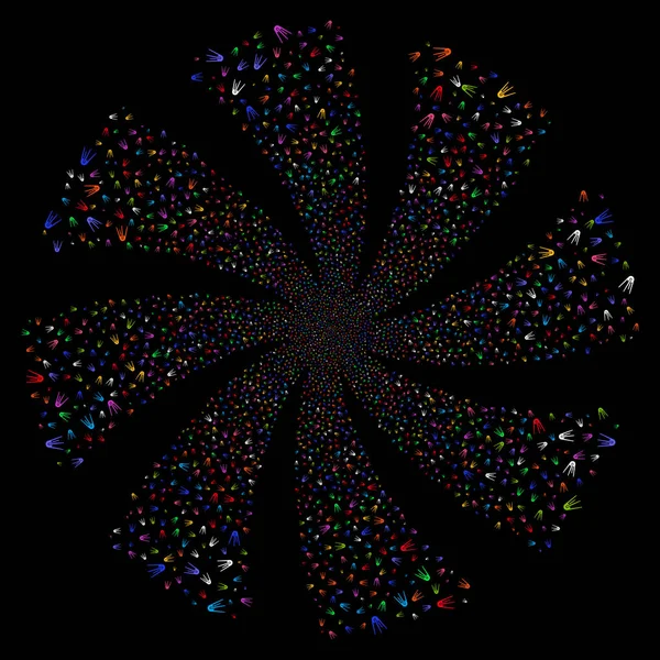 Pierwszy Satelita fajerwerki wirowa kwiat — Wektor stockowy
