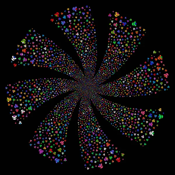 Máscara de gas fuegos artificiales remolino flor — Vector de stock