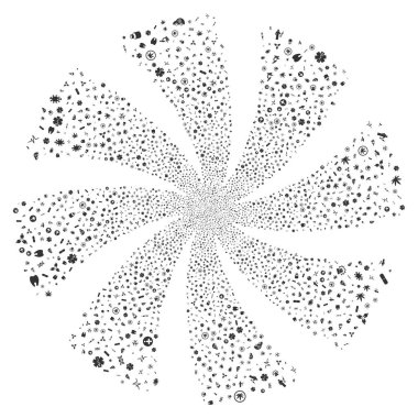 Tıbbi sembolleri havai fişek girdap döndürme