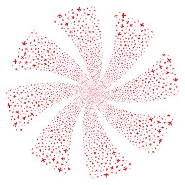 Uçaklar havai fişek girdap döndürme