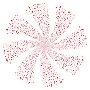 Ok işaretçisini havai fişek girdap döndürme