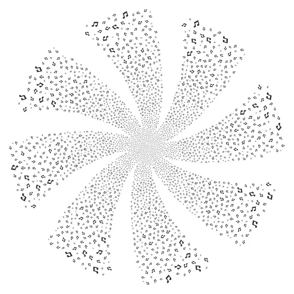 Music Fireworks Swirl Flower — Stock Vector