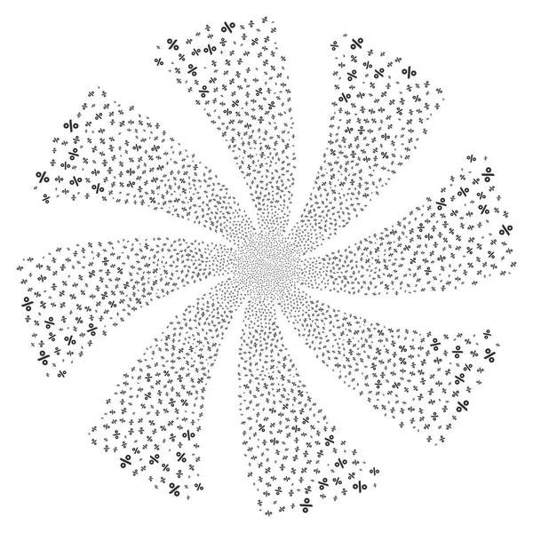 Porcentaje de fuegos artificiales Flor remolino — Vector de stock