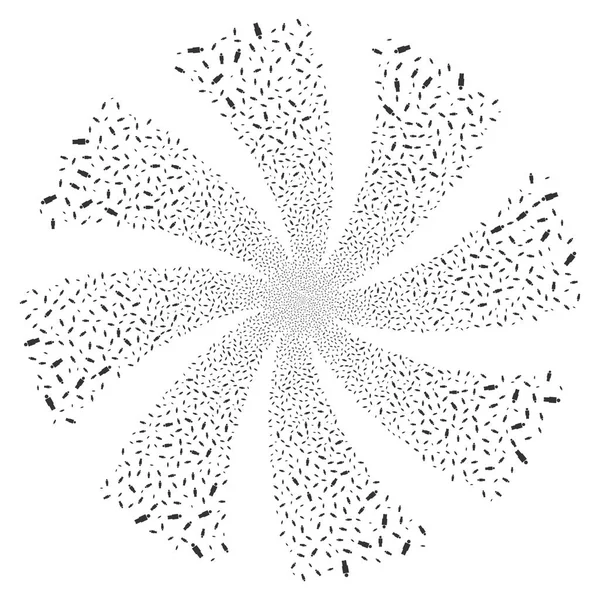 Person Fireworks Swirl Flower — Stock Vector