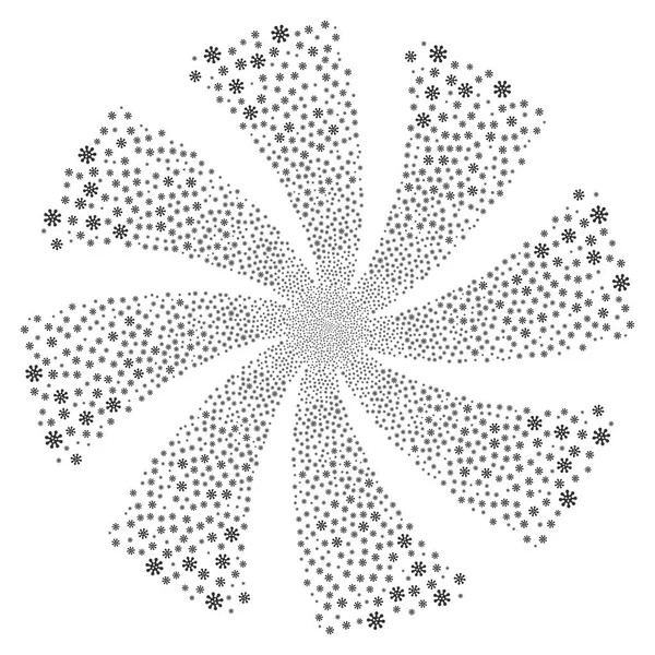 Virus Fireworks Swirl Flower — Stock Vector