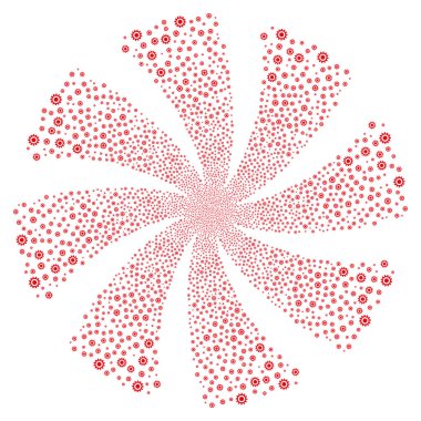 Karikatür havai fişek girdap çiçek