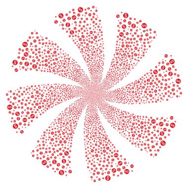 Doları para Fireworks çiçek girdap