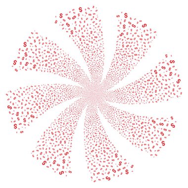 Doları havai fişek girdap döndürme