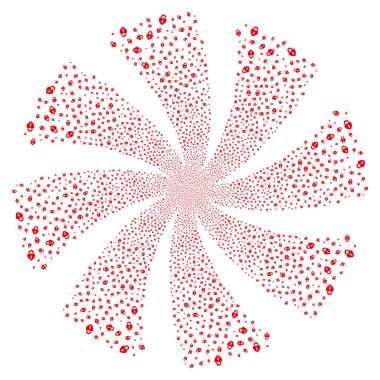 Kalp kilidi Fireworks çiçek girdap