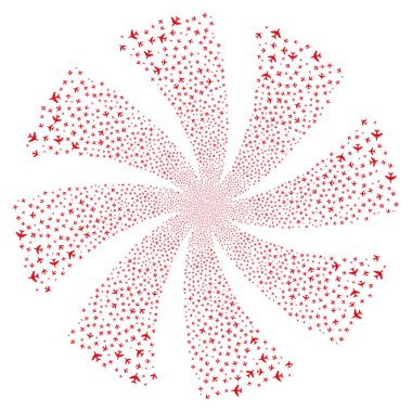 Jet uçağı havai fişek girdap çiçek