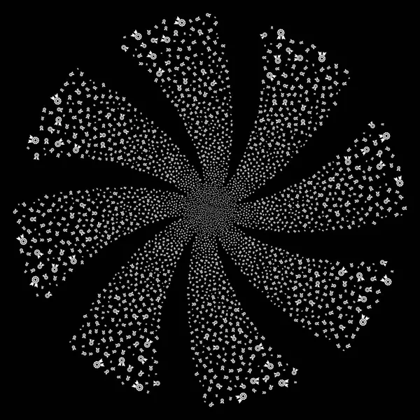 Quality Fireworks Swirl Flower — Stock Vector