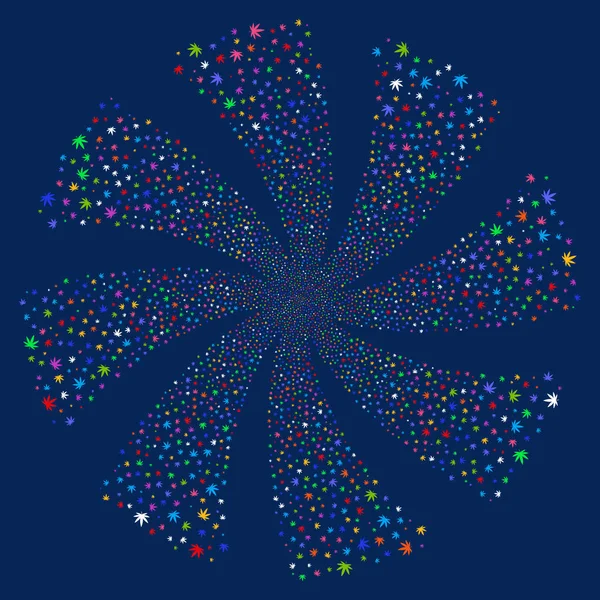 Cannabis fogos de artifício redemoinho Flor —  Vetores de Stock