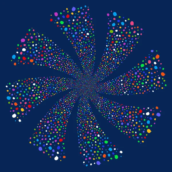 Hint Fireworks Swirl Flower — Stock Vector