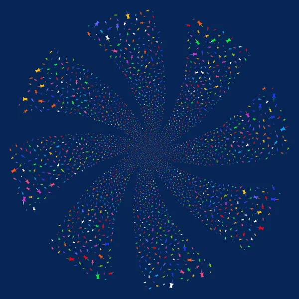 Kód PIN aplikace Fireworks spirála květina — Stockový vektor