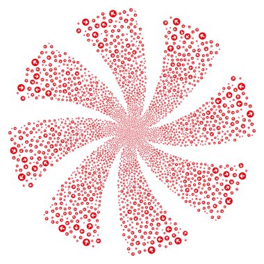 Yuvarlak ok havai fişek girdap çiçek