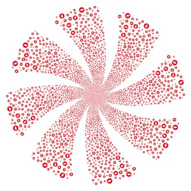 Yuvarlak ok havai fişek girdap döndürme