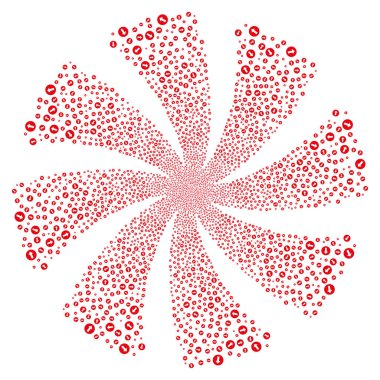 Yuvarlak ok havai fişek girdap döndürme