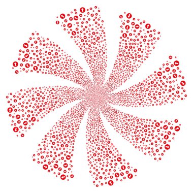 Yuvarlak ok havai fişek girdap çiçek