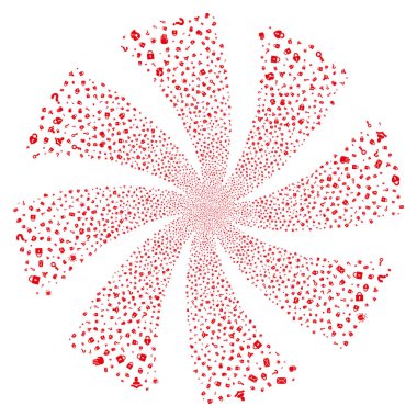 Gizlilik sembolleri havai fişek girdap çiçek