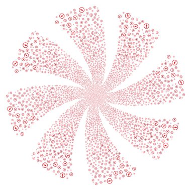 Keskin yuvarlak ok havai fişek girdap çiçek