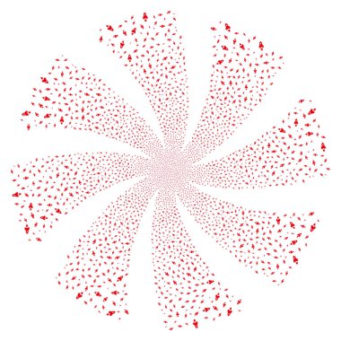 Uzay roketi havai fişek girdap çiçek