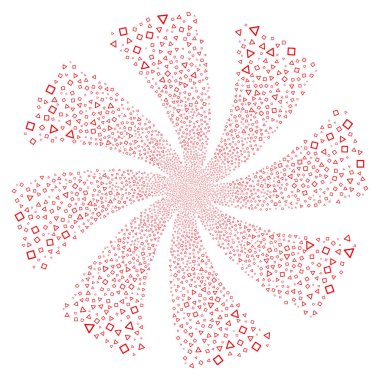 Üçgen ve kare kare havai fişek döndürme girdap