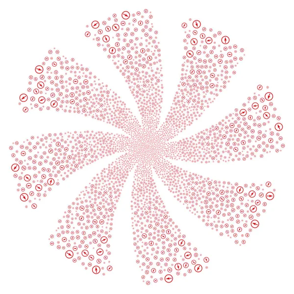 Keskin yuvarlak ok havai fişek girdap çiçek