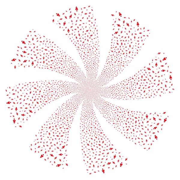 Uzay roketi havai fişek girdap çiçek