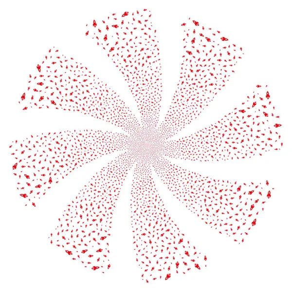 Uzay roketi havai fişek girdap döndürme