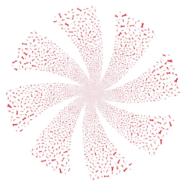 Somun anahtarları ve anahtarları havai fişek çiçek girdap