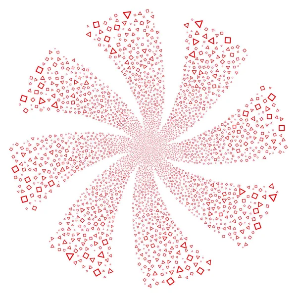 Üçgen ve kare kare havai fişek döndürme girdap