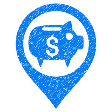 Banka harita işaretleyici Grunge simgesi