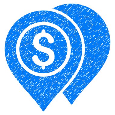 Banka harita işaretçiler Grunge simgesi