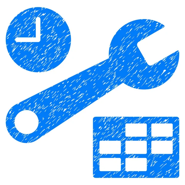 Configuración de fecha y hora Icono de Grunge — Vector de stock