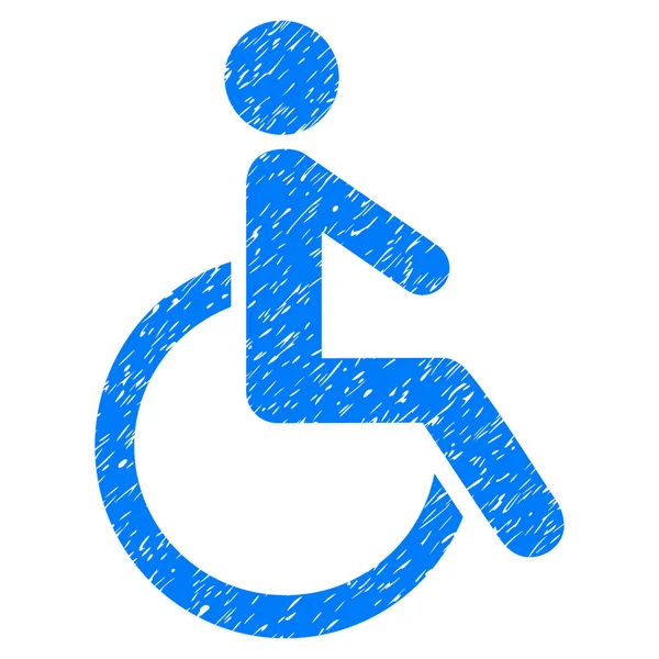 Disabled Person Grunge Icon — Stock Vector