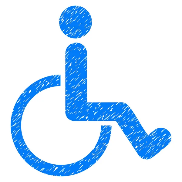 Disabled Person Grunge Icon — Stock Vector