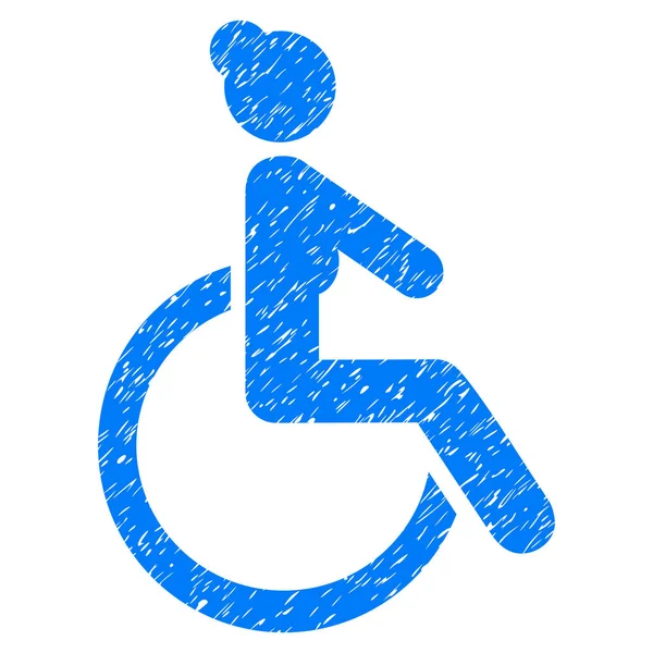 Mujer discapacitada Grunge Icono — Vector de stock
