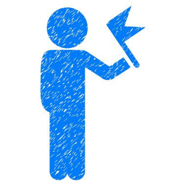 Çocuk ile bayrak Grunge simgesi