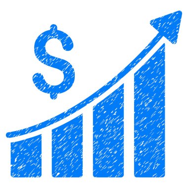 Satış büyüme Bar grafik Grunge simgesi