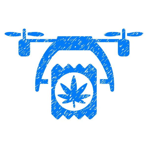 Cannabis-Drohnen-Delivery-Grunge-Ikone — Stockvektor