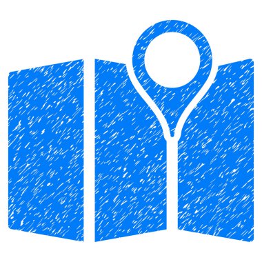 Kağıt harita Grunge simgesi