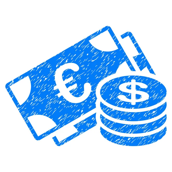 Euro en Dollar Cash Grunge pictogram — Stockvector