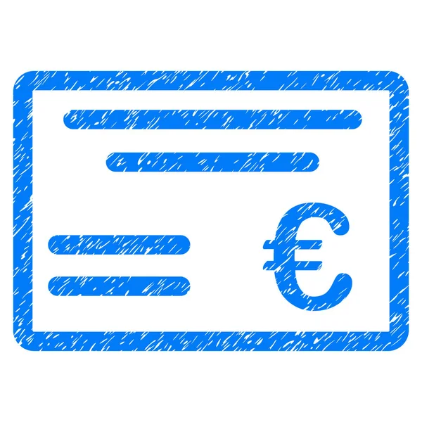 Euro Cheque Grunge pictogram — Stockvector