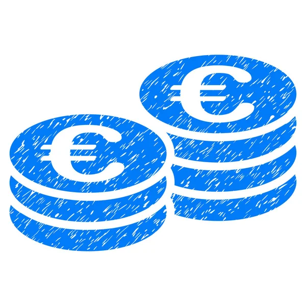 Euro moneta stack Grunge icona — Vettoriale Stock