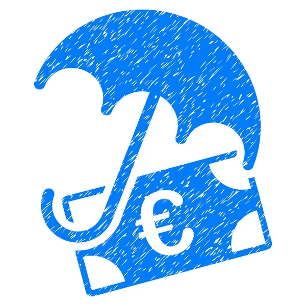 Euro Financial Parapluie Grunge Icône — Image vectorielle